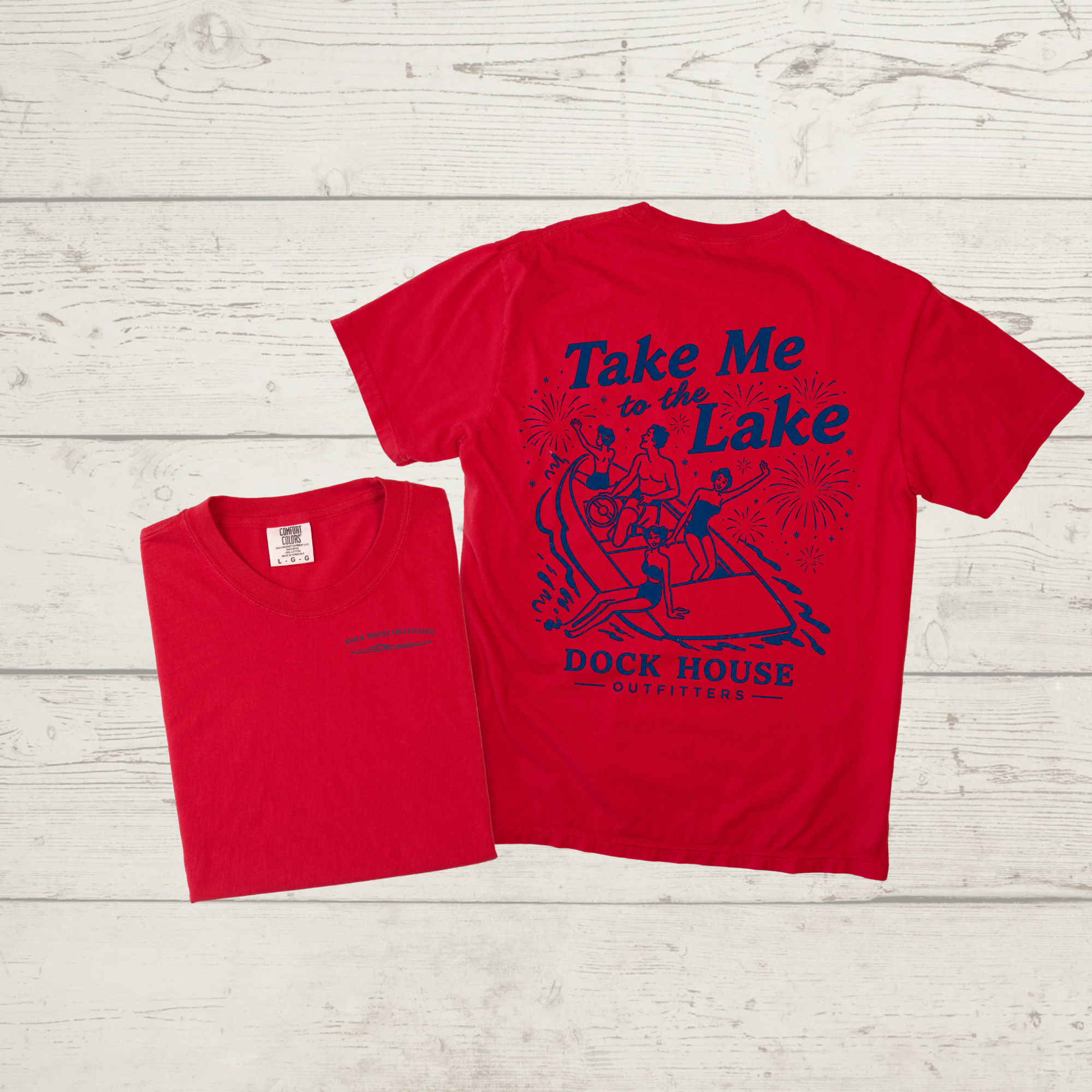 Lake Night Fireworks Kids Tee